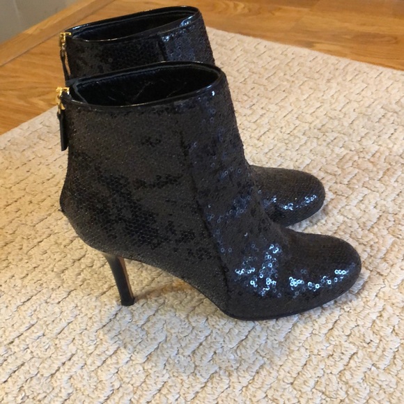 black sequin booties
